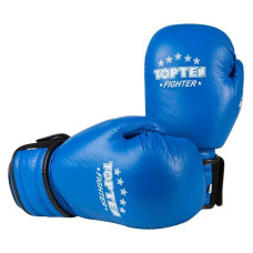 Боксерські рукавички TopTen X-2 шкіра, 12oz, синій, код: TT-X212B-WS