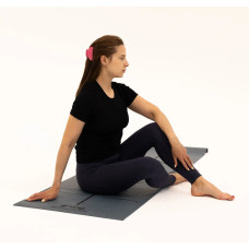 Килимок для йоги з розміткою для асан та чохлом WCG Asana 173×61×0,4 см, темно-зелений, код: W-YM-AL173-DB