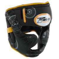 Шолом боксерський з повним захистом Twins PVC XL, чорний-жовтий, код: BO-9481_XLY