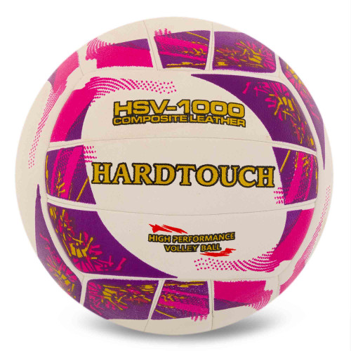 М'яч волейбольний Hard Touch Composite Leather №5, білий-рожевий, код: VB-4058_WP