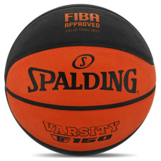 М"яч баскетбольний гумовий Spalding Varsity Fiba TF 150 №7, помаранчевий-чорний, код: 84620Z
