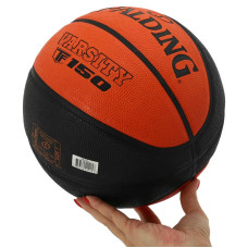 М"яч баскетбольний гумовий Spalding Varsity Fiba TF 150 №7, помаранчевий-чорний, код: 84620Z