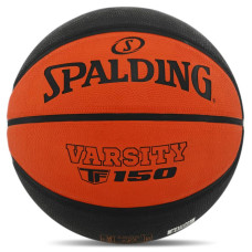 М"яч баскетбольний гумовий Spalding Varsity Fiba TF 150 №7, помаранчевий-чорний, код: 84620Z