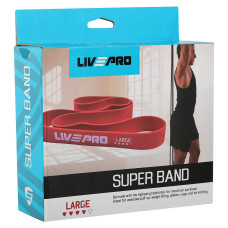 Гума петля для підтягування та тренувань стрічка силова LiveUp Super Band Large 23-57кг, червоний, код: LP8410-L