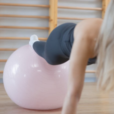 М'яч для фітнесу (фітбол) Actiget 65 см з насосом Light Pink, код: ACT0143