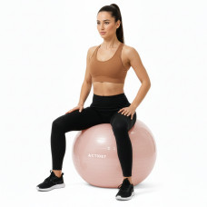 М'яч для фітнесу (фітбол) Actiget 65 см з насосом Light Pink, код: ACT0143