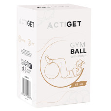 М'яч для фітнесу (фітбол) Actiget 65 см з насосом Light Pink, код: ACT0143