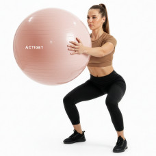 М'яч для фітнесу (фітбол) Actiget 65 см з насосом Light Pink, код: ACT0143