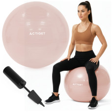 М'яч для фітнесу (фітбол) Actiget 65 см з насосом Light Pink, код: ACT0143