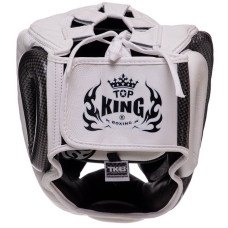 Шолом боксерський з повним захистом шкіряна Top King Empower XL білий-срібний, код: TKHGEM-02_XLWS-S52