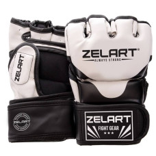 Рукавички для змішаних єдиноборств MMA Zelart L, білий-чорний, код: BO-3394_LW