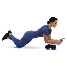 Ролик для преса з упором на лікті та поворотним механізмом FitGo Ab Roller 250х270х290 мм, чорний-синій, код: FI-9375