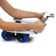 Ролик для преса з упором на лікті та поворотним механізмом FitGo Ab Roller 250х270х290 мм, чорний-синій, код: FI-9375