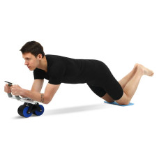 Ролик для преса з упором на лікті та поворотним механізмом FitGo Ab Roller 250х270х290 мм, чорний-синій, код: FI-9375