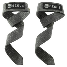 Лямки для тяги Ezous Leather Lifting Straps 590x38 мм, 2шт, сірий, код: B-07