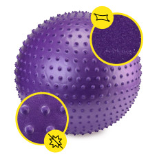 М'яч для фітнесу (фітбол) Cornix 65 см масажний Anti-Burst Violet, код: XR-0484