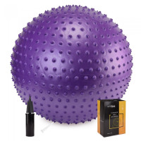 М'яч для фітнесу (фітбол) Cornix 65 см масажний Anti-Burst Violet, код: XR-0484