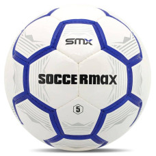 М"яч футбольний Soccermax №5 PU, білий-синій, код: FB-5057_WBL