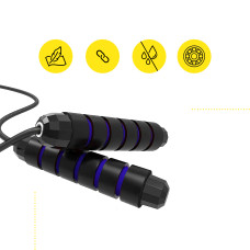 Скакалка швидкісна для кросфіту Cornix Speed Rope Classic з обтяженням, чорний-синій, код: XR-0351