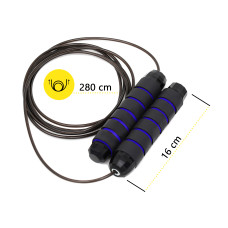 Скакалка швидкісна для кросфіту Cornix Speed Rope Classic з обтяженням, чорний-синій, код: XR-0351