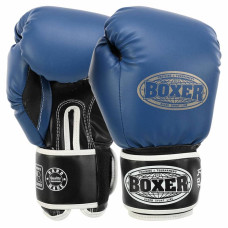 Рукавички боксерські Boxer Еліт кожвініл 14 унцій, синій-чорний, код: 2022_14_BL-S52