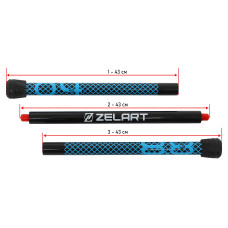 Бодібар 3-х секційний Bar Zelart 4кг, чорний-блакитний, код: FI-9994-4-S52