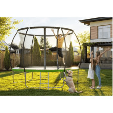 Батут Zipro Jump Pro Premium з внутрішньою сіткою 8FT 252 см, чорний-зелений, код: 5902659843180-IN