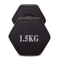 Гантель для фітнесу з неопреновим покриттям Generation Fitness FF51D4A-1.5kg, 1х1,5 кг, чорний, код: 10178-AX