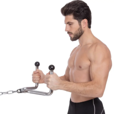Ручка для нижньої тяги York Fitness Multi-Purpose багатофункціональна з гумовими наконечниками, хром, код: 00014961068207