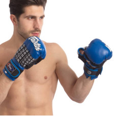 Рукавички гібридні для єдиноборств ММА Fairtex 10 унцій, синій-сірий, код: 0273_10BLGR