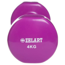 Гантелі для фітнесу вінілові Zelart Beauty 2x4 кг зелений, код: TA-5225-4_G
