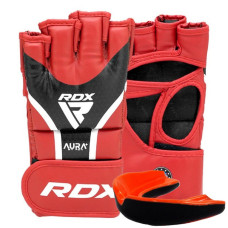 Рукавиці для ММА RDX Aura Plus T-17 XL, червоний-чорний, код: GGR-T17RB-XL+