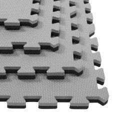 Мат-пазл (ластівчин хвіст) Springos Mat Puzzle EVA Black/Grey, 1200x1200x20 мм, код: FM0009