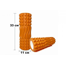 Масажний ролик EasyFit Wavyspines 330х130 мм, помаранчевий, код: EF-3701-Or-EF