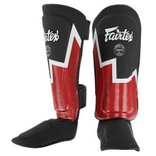 Захист гомілки та стопи для єдиноборств Fairtex, розмір M, чорний-червоний, код: BO-9486_MBKR