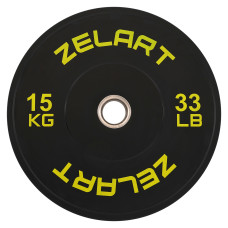 Бамперні диски гумові Zelart Bumper Plates 51мм, 15кг, чорний-жовтий, код: TA-4790-15