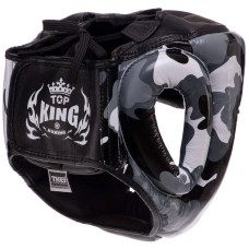 Шолом боксерський з повним захистом шкіряна Top King Empower Camouflage L камуфляж сірий, код: TKHGEM-03_LGR-S52