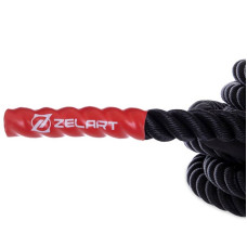 Канат для кросфіту Zelart Combat Battle Rope 15 м, чорний, код: FI-2597-15-S52