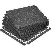 Мат-пазл DualMat 60×60×1,2 (чорний/білі вкраплення) — 1 шт, код: W-RUB60-12-WHITE-1-IF