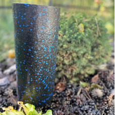 Масажний ролик (роллер) гладкий PowerPlay EPP Foam Roller 330х140 мм, чорний-синій, код: PP_4347_Blue_(33x14)