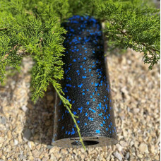 Масажний ролик (роллер) гладкий PowerPlay EPP Foam Roller 330х140 мм, чорний-синій, код: PP_4347_Blue_(33x14)