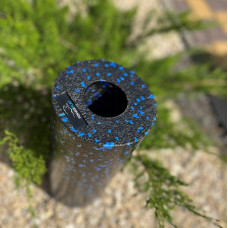 Масажний ролик (роллер) гладкий PowerPlay EPP Foam Roller 330х140 мм, чорний-синій, код: PP_4347_Blue_(33x14)