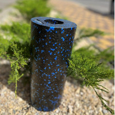 Масажний ролик (роллер) гладкий PowerPlay EPP Foam Roller 330х140 мм, чорний-синій, код: PP_4347_Blue_(33x14)