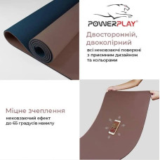 Коврик для йоги і фітнесу PowerPlay Premium 1830x610x6 мм, синій, код: PP_4150_Blue