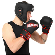 Рукавички боксерські Hard Touch 12 унцій, чорний-червоний, код: BO-4432_12BKR