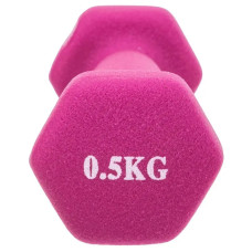 Гантель для фітнесу з неопреновим покриттям Generation Fitness FF51D4A-0.5kg, 1х0,5 кг, рожевий, код: 522903-AX