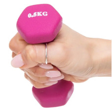 Гантель для фітнесу з неопреновим покриттям Generation Fitness FF51D4A-0.5kg, 1х0,5 кг, рожевий, код: 522903-AX