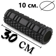 Набір для масажу та йоги PowerPlay (ролик 30x10 см + 2-ва м"ячі) Black + резинка 11 кг., код: PP_4097_Black