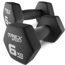 Гантелі для фітнесу неопренові TREX Sport TX-060VD 2x6кг, код: 5902308231269