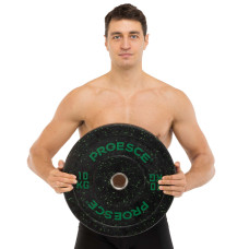 Бамперні диски із структурної гуми Record Bumper Plates 51мм, 10кг, чорний-зелений, код: TA-4782-10